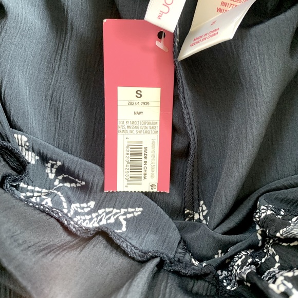 Xhilaration Navy Floral Print Cropped Wide Leg Pants Women’s Small NWT New - Picture 3 of 5